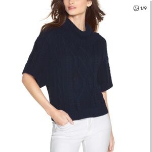 White House Black Market Navy Cowl Neck Sweater